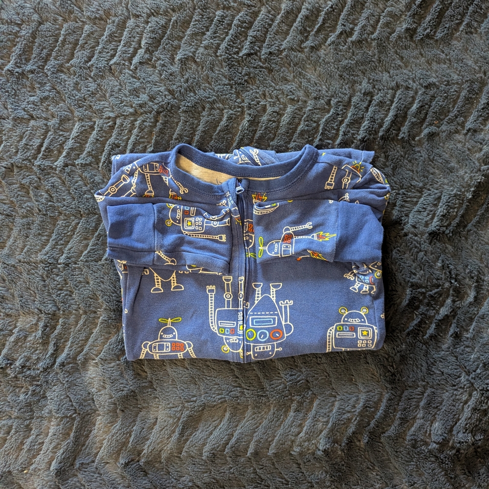 Old Navy Kids Robot Print Navy Onepice Pajamas, Size 4T